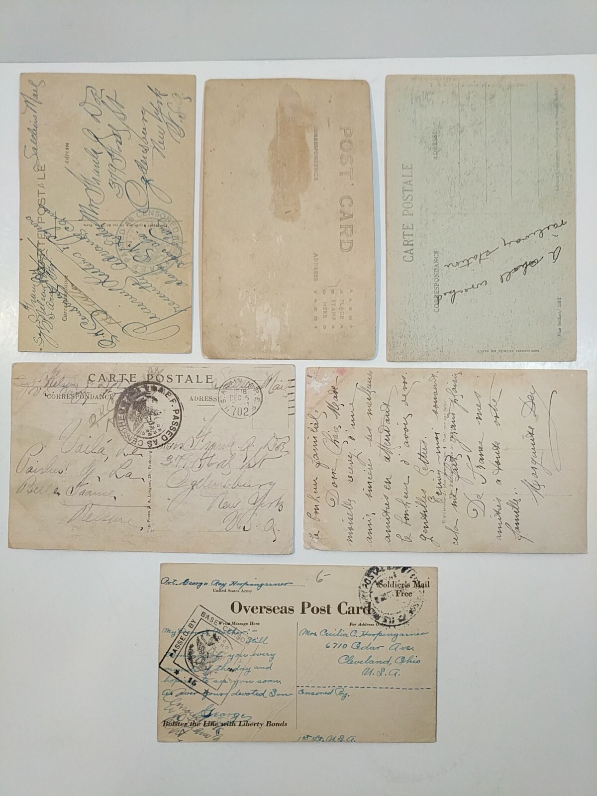 Lot 6 WWI Postcards La Guerre en Argonne Chasers of Africa Burnhaupt Buyer Bonds