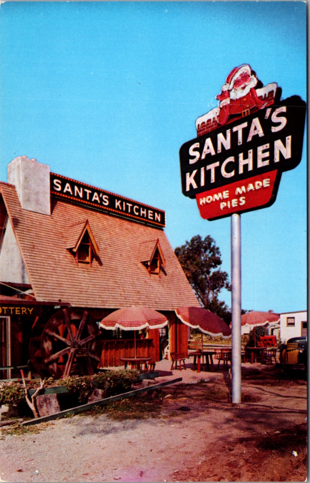 Postcard Santa’s Kitchen Restaurant U.S. 101 in Santa Claus, California