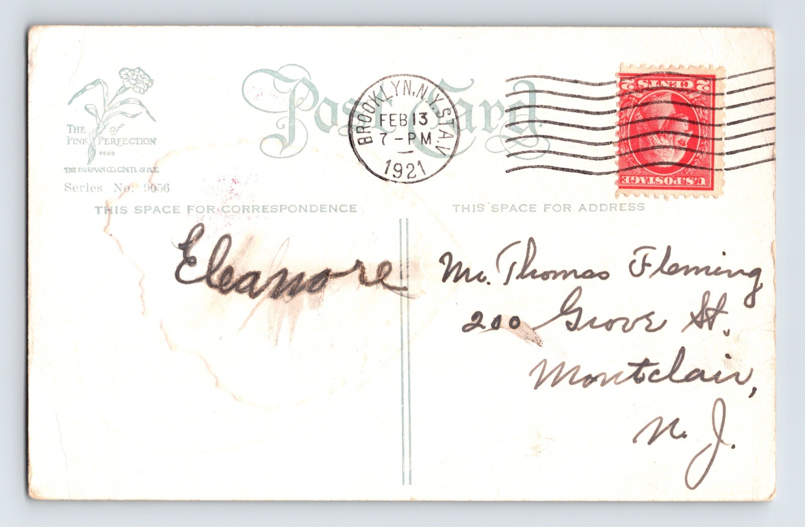 Postcard Valentine’s Day Dutch Boy 1921 Posted Brooklyn New York NY