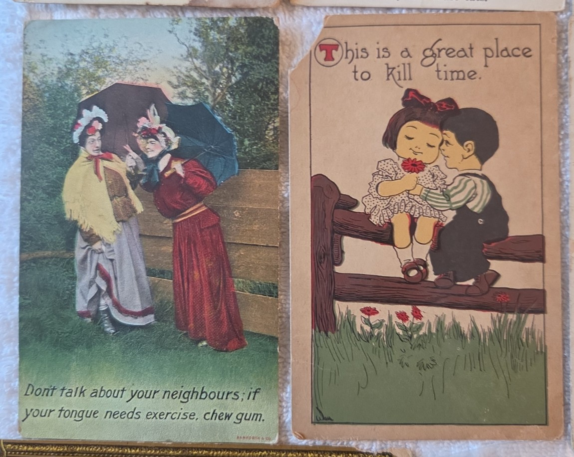 Lot Of 12 Antique And Vintage Post Cards 3 Written Posted early 1900’s