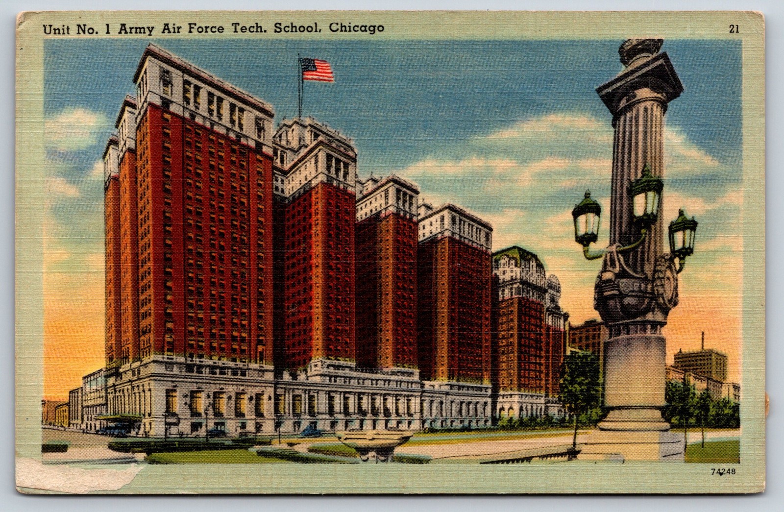 Vintage Postcard Unit No 1 Army Air Force Tech School Chicago