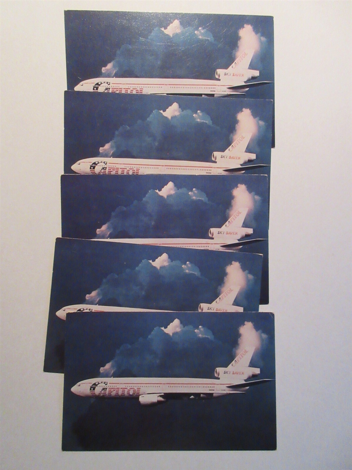 lot of 5 postcards CAPITOL AIR Scheduled Airline Service DOUGLAS DC-10