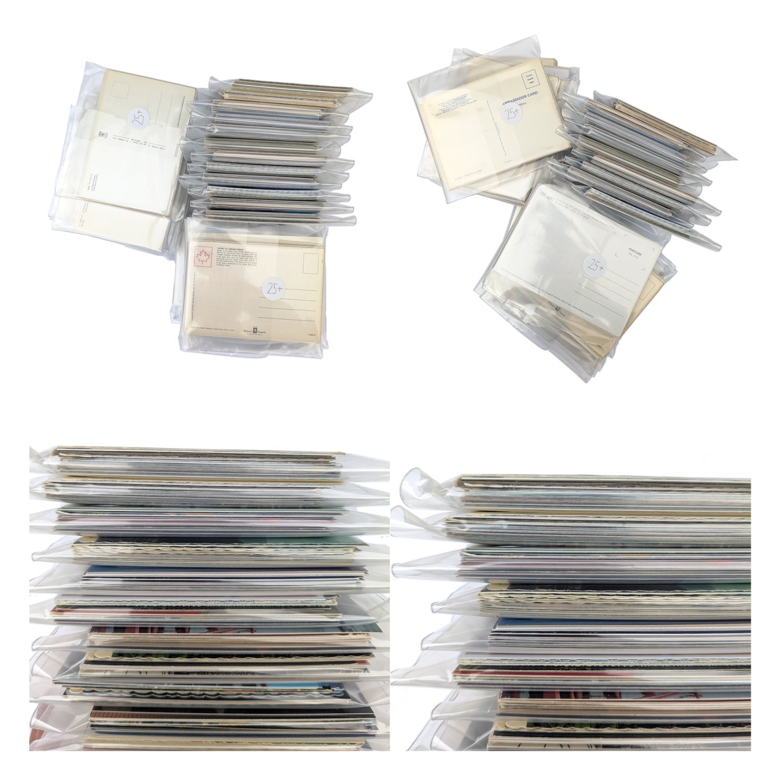 25 Unused 4×6 Postcards Lot – Unposted Bulk Continental – Blank Old Vintage