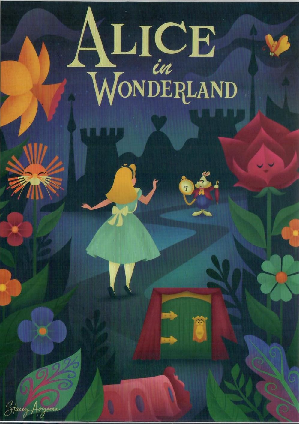 2026 Disney Parks Stacey Aoyama Alice In Wonderland 5×7″ Postcard