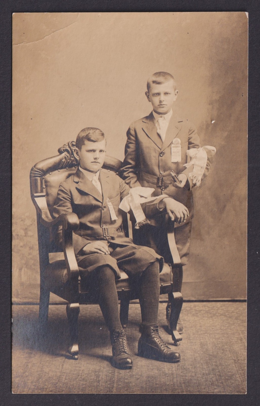 UNITED STATES, RPPC Postcard, Two boys