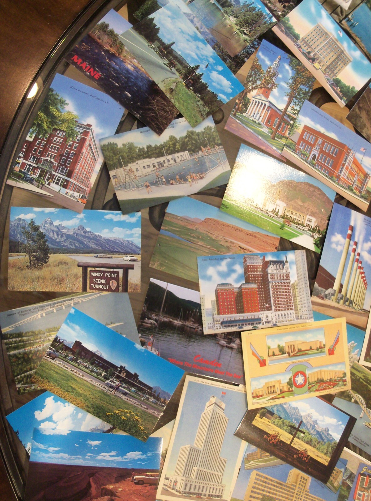 100+ US POSTCARD LOT UNPOSTED ROADSIDE AMERICANA LINEN/CHROME 50/50 USA UNUSED v