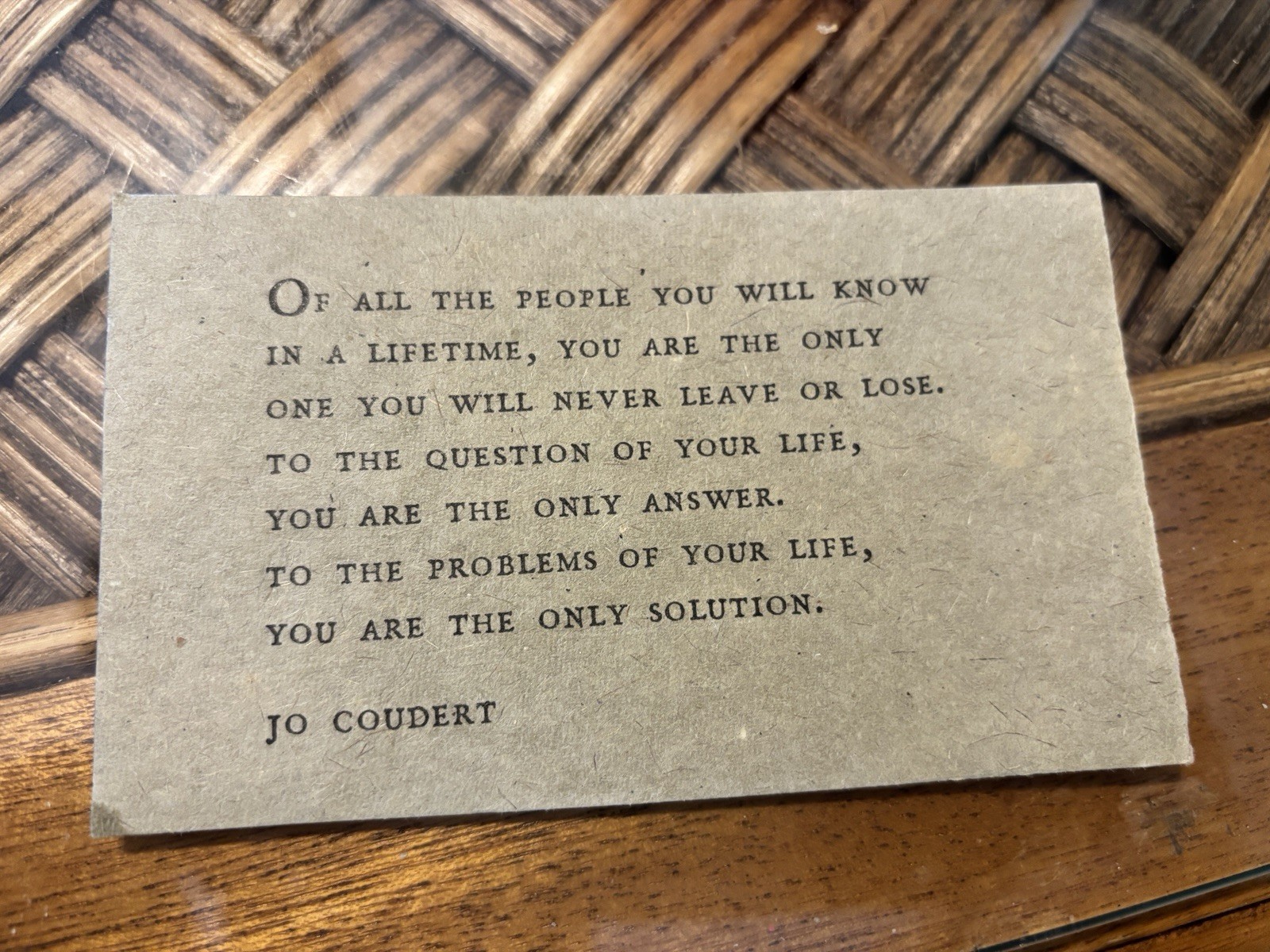 Jo Coudert Quote Collectible People Theme Postcard Paper Single Unit