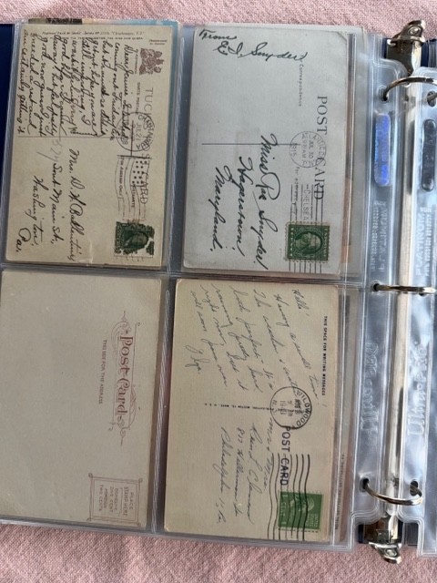 58 Postcards 1906-1940s in Plastic Sleeves. Some unused