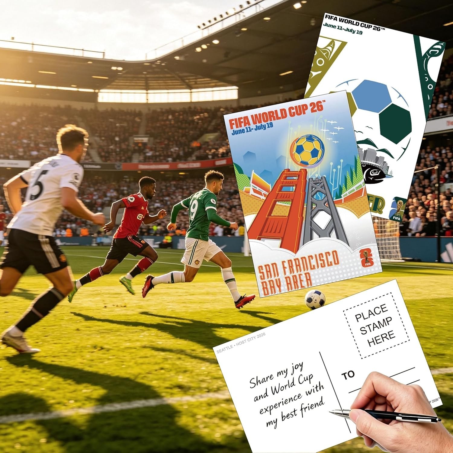 Durable 32-Count 2026 World Cup Postcards – Perfect for Scrapbooking