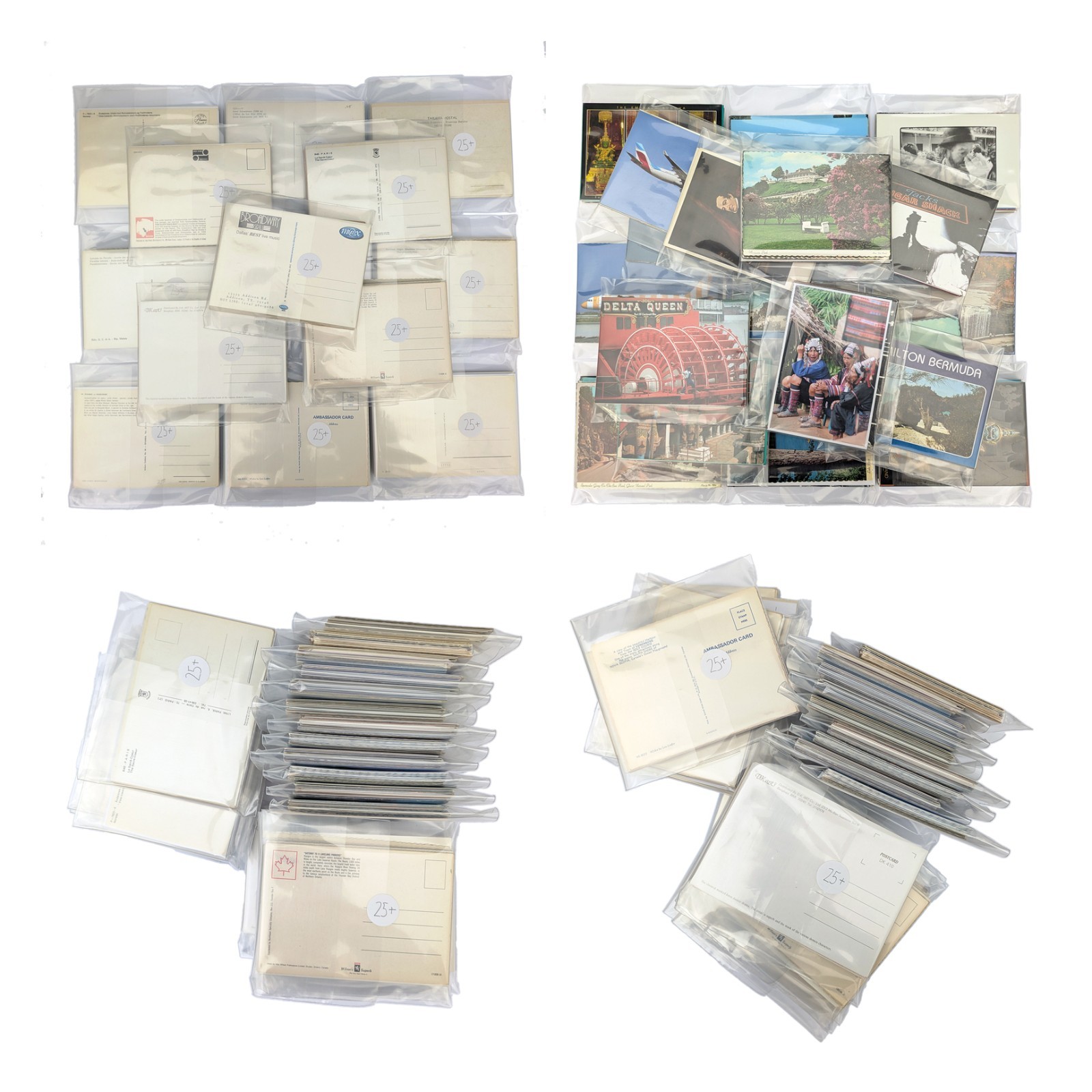 25 Unused 4×6 Postcards Lot – Unposted Bulk Continental – Blank Old Vintage