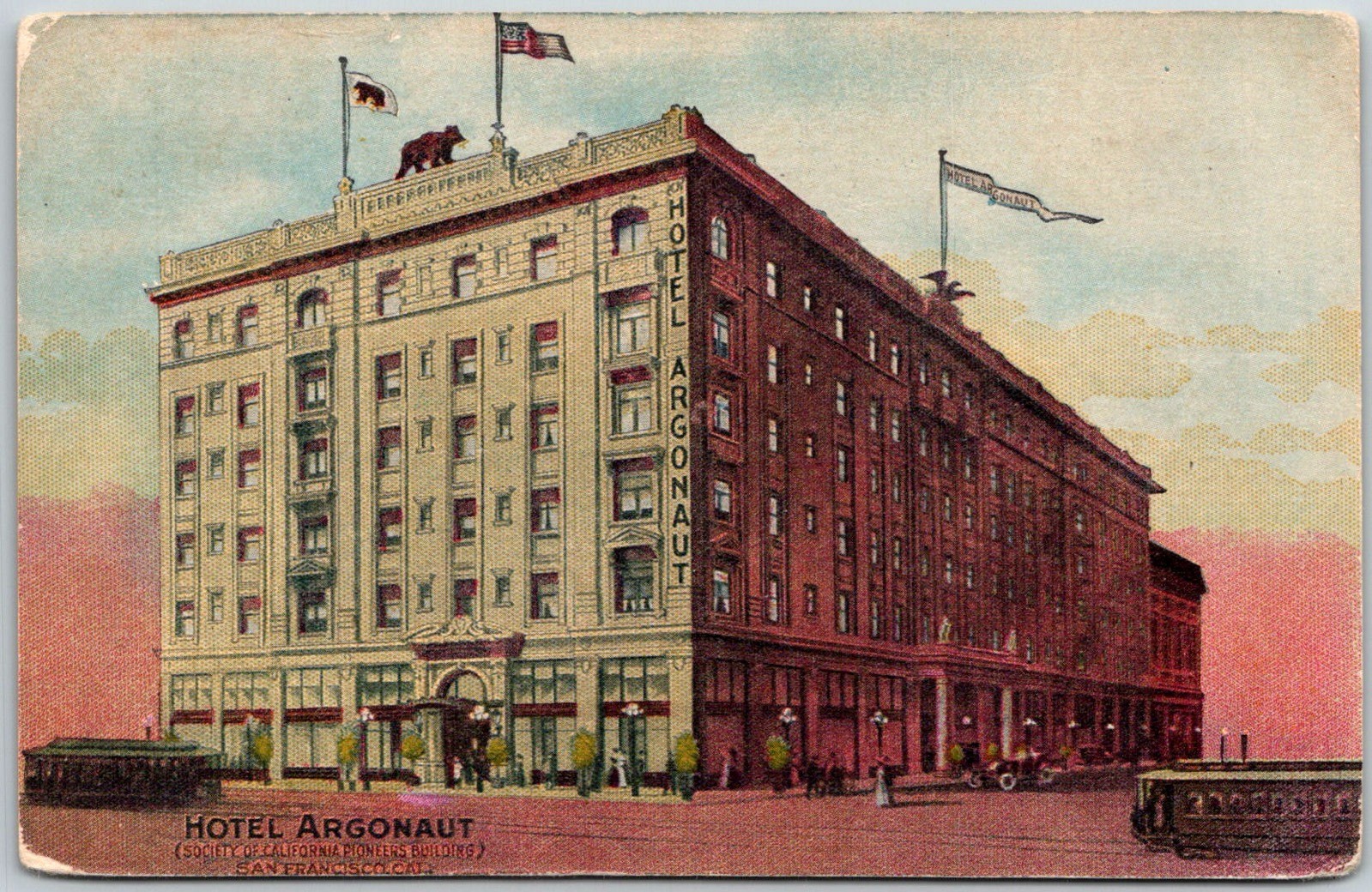 San Francisco USA Hotel Argonaut Society Of California Pioneer Building Postcard