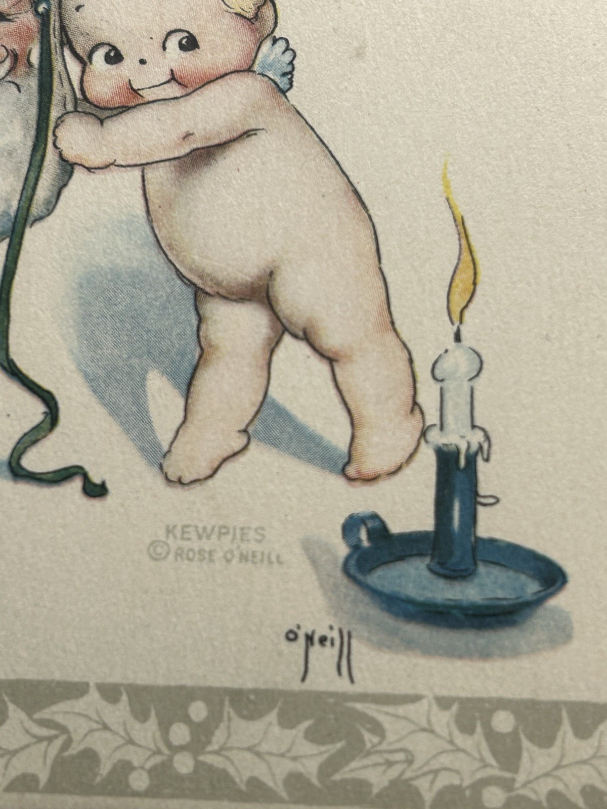 Gibson Rose O’Neill Kewpies Postcard Christmas Kewpie’s Playing Santa Claus