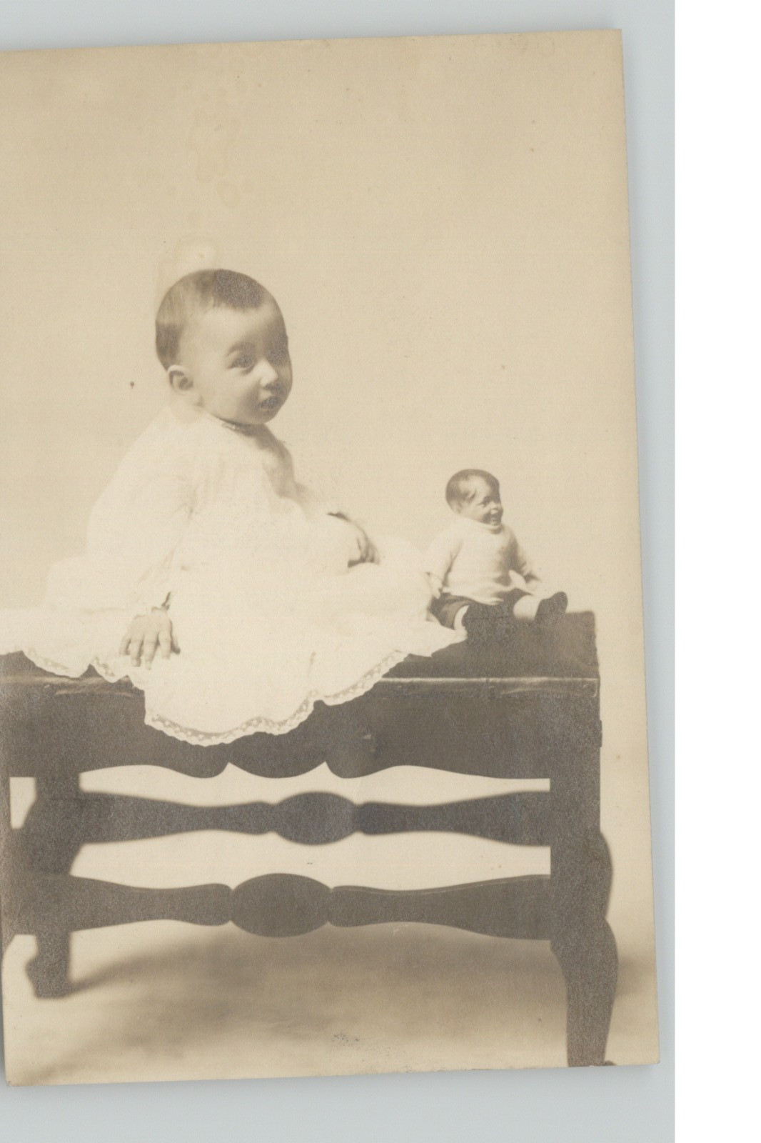 Antique c1905-1915 RPPC Baby Creepy Doll Portrait Child Edwardian Photo Postcard
