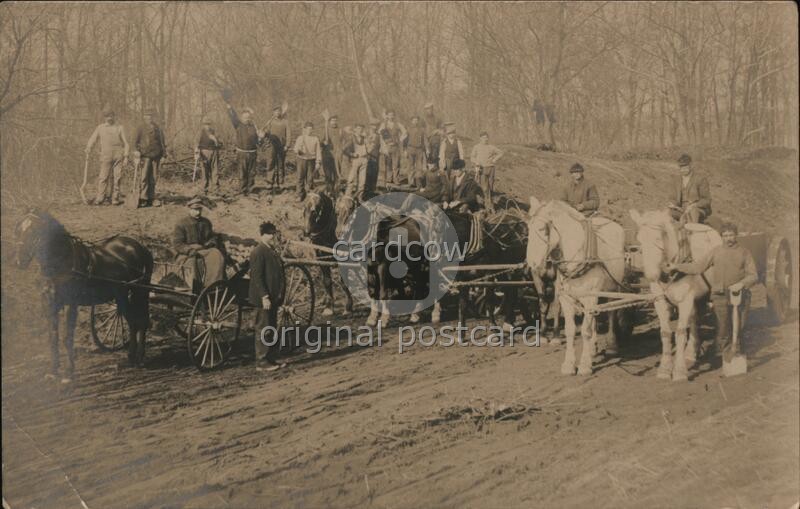 Lot of Men with Horses, Logging Scenes Occupational Original Vintage RPPC