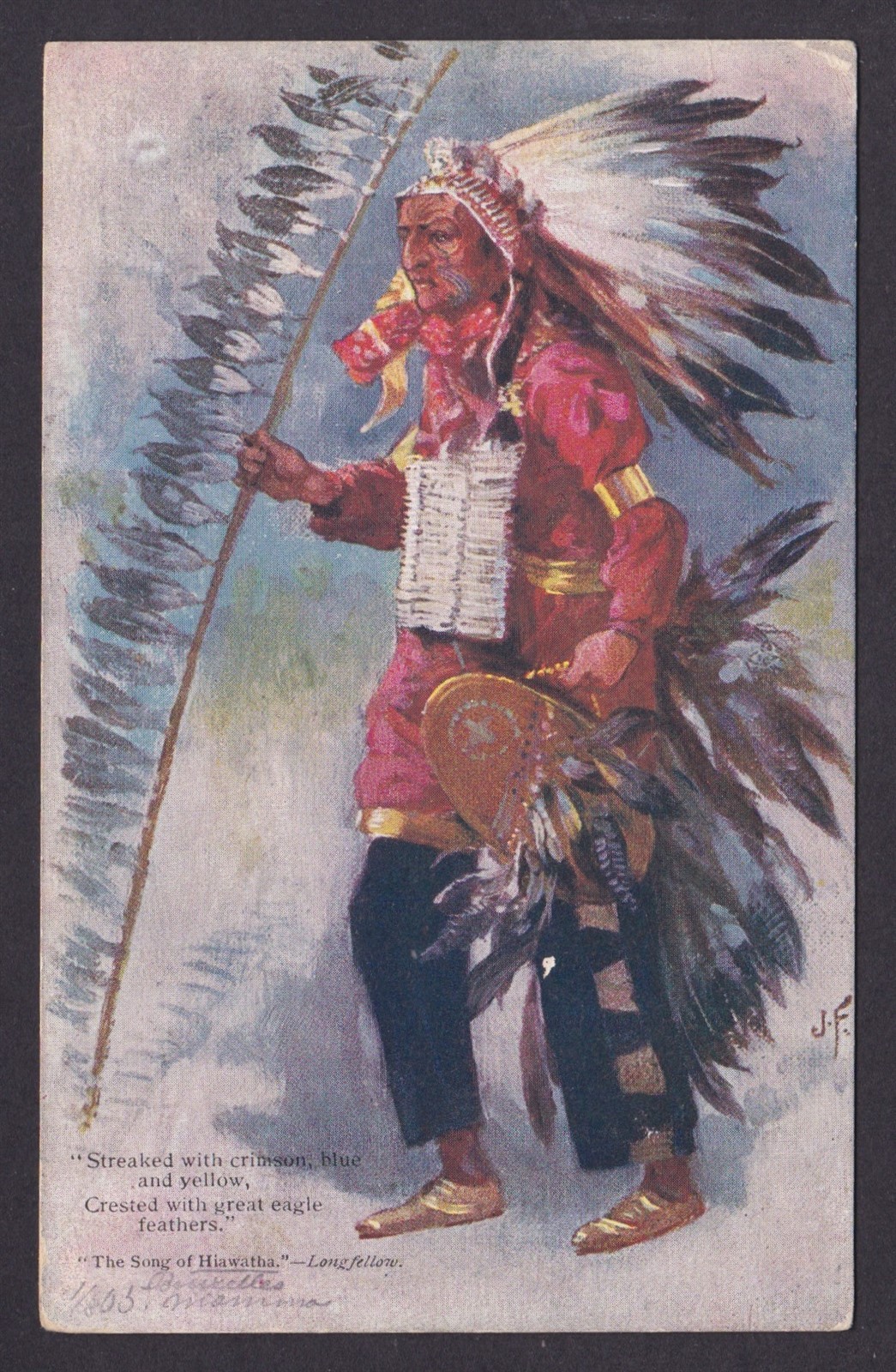 Postcard, United States, Native American, The Song of Hiawatha