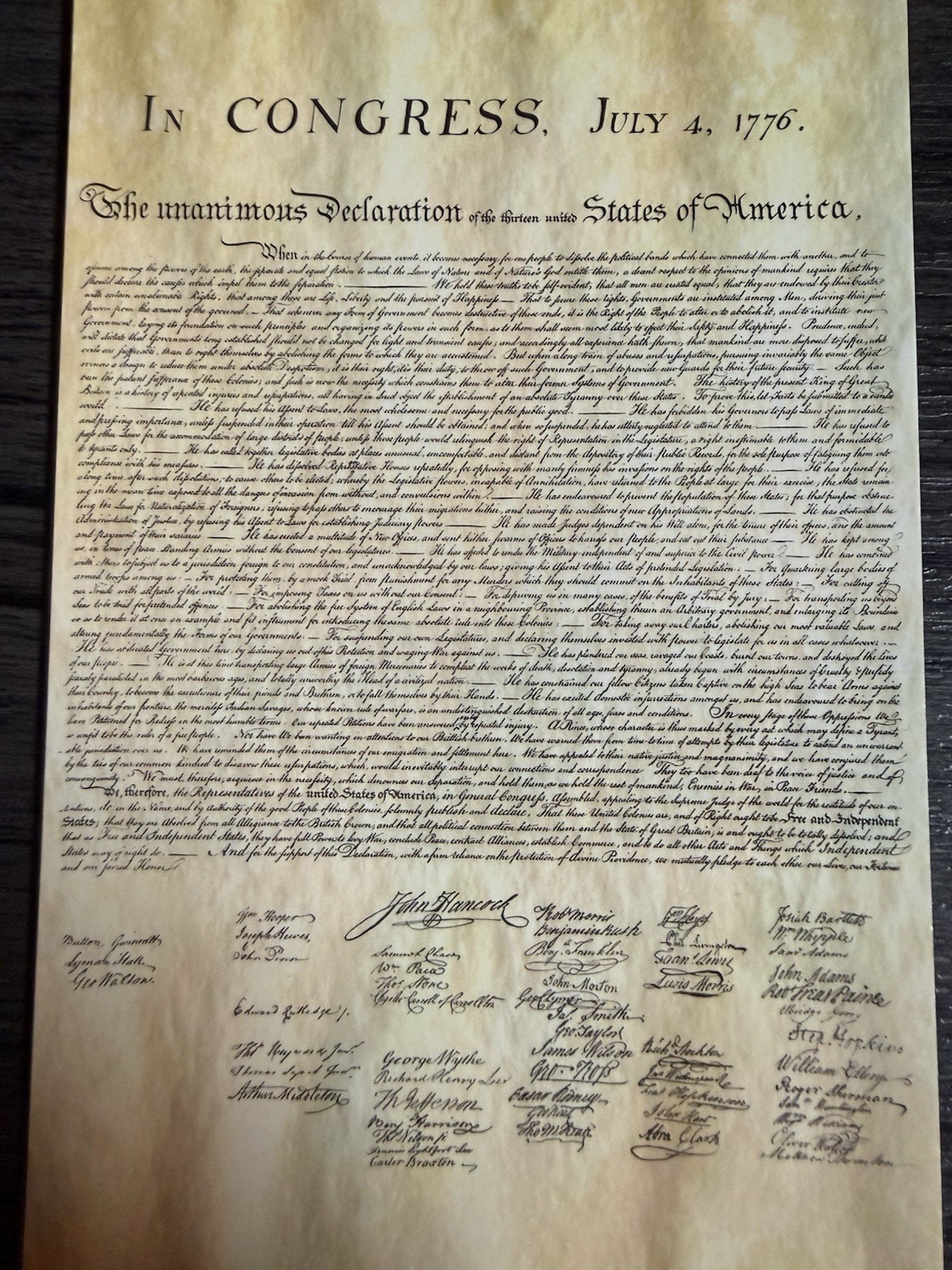United States Declaration of Independence 1823 William Stone Facsimile, Postcard