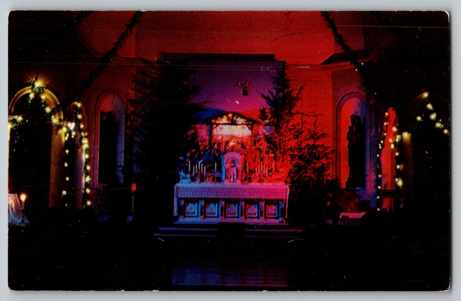 Postcard – Christmas Display, Mt. Alvernia Seminary, Wappingers Falls, N.y.
