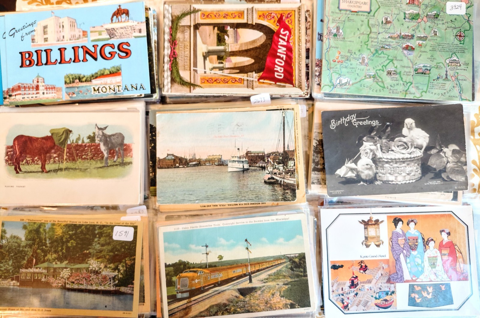 Random Lot 50+ Postcards RPPC DB WB Linen Dealer Stock
