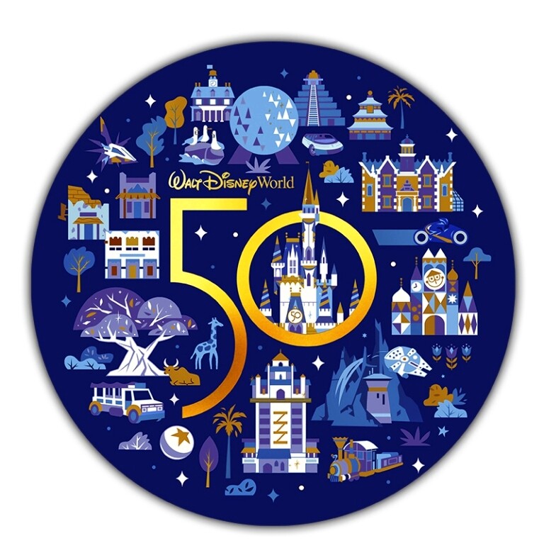 Walt Disney World 50th Anniversary Most Magical Celebration 5″ BIG round magnet