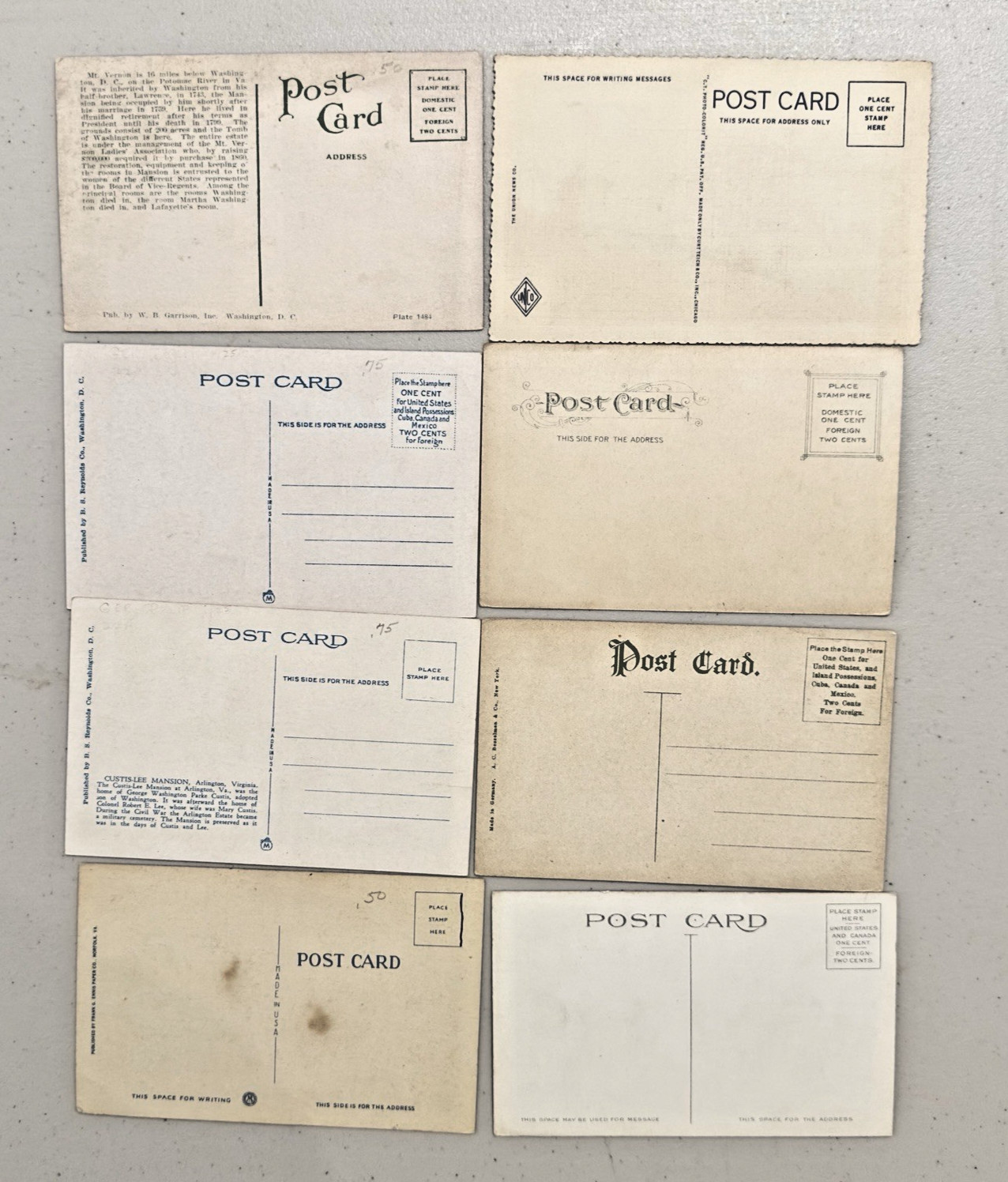 Lot Of 50 Vintage Postcards Ohio and Virginia Some In Protective Sleeves