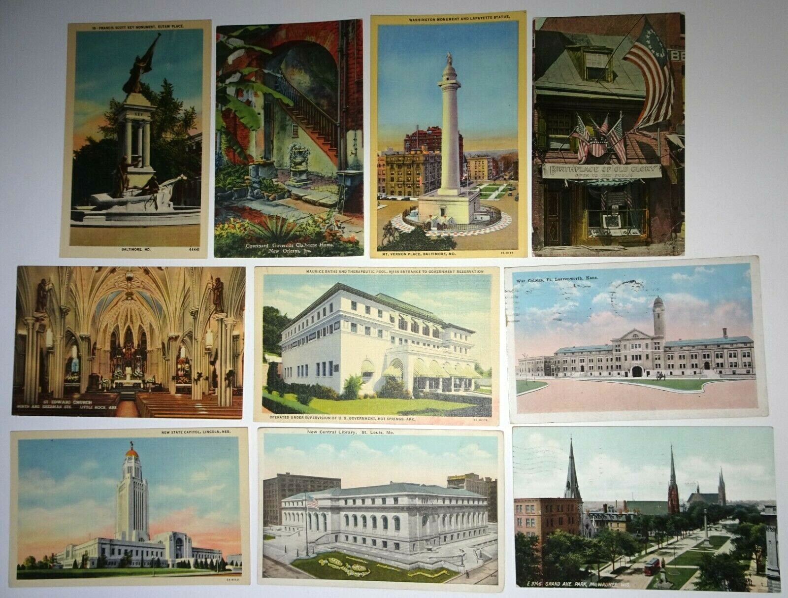 Vintage Postcard Lot of 25 Architecture Buildings Bridges Ocean in Sleeves