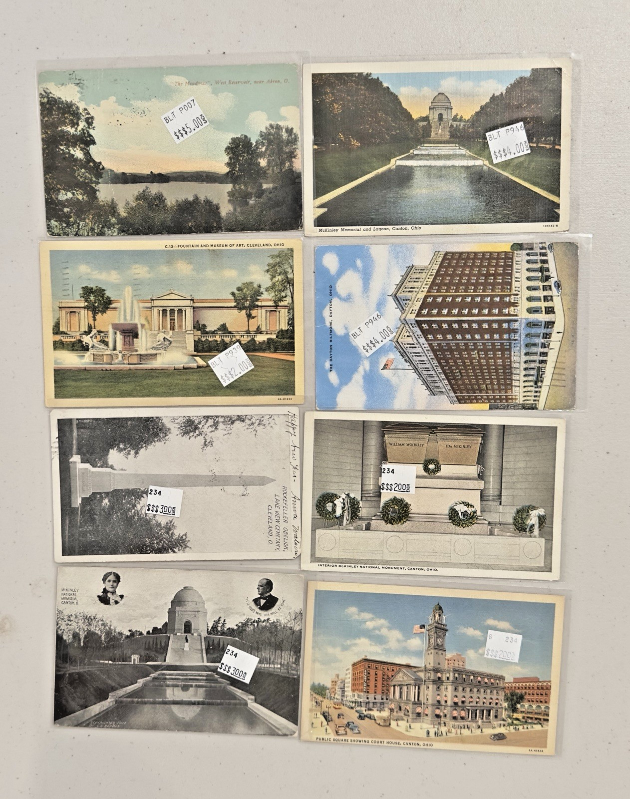 Lot Of 50 Vintage Postcards Ohio and Virginia In Protective Sleeves