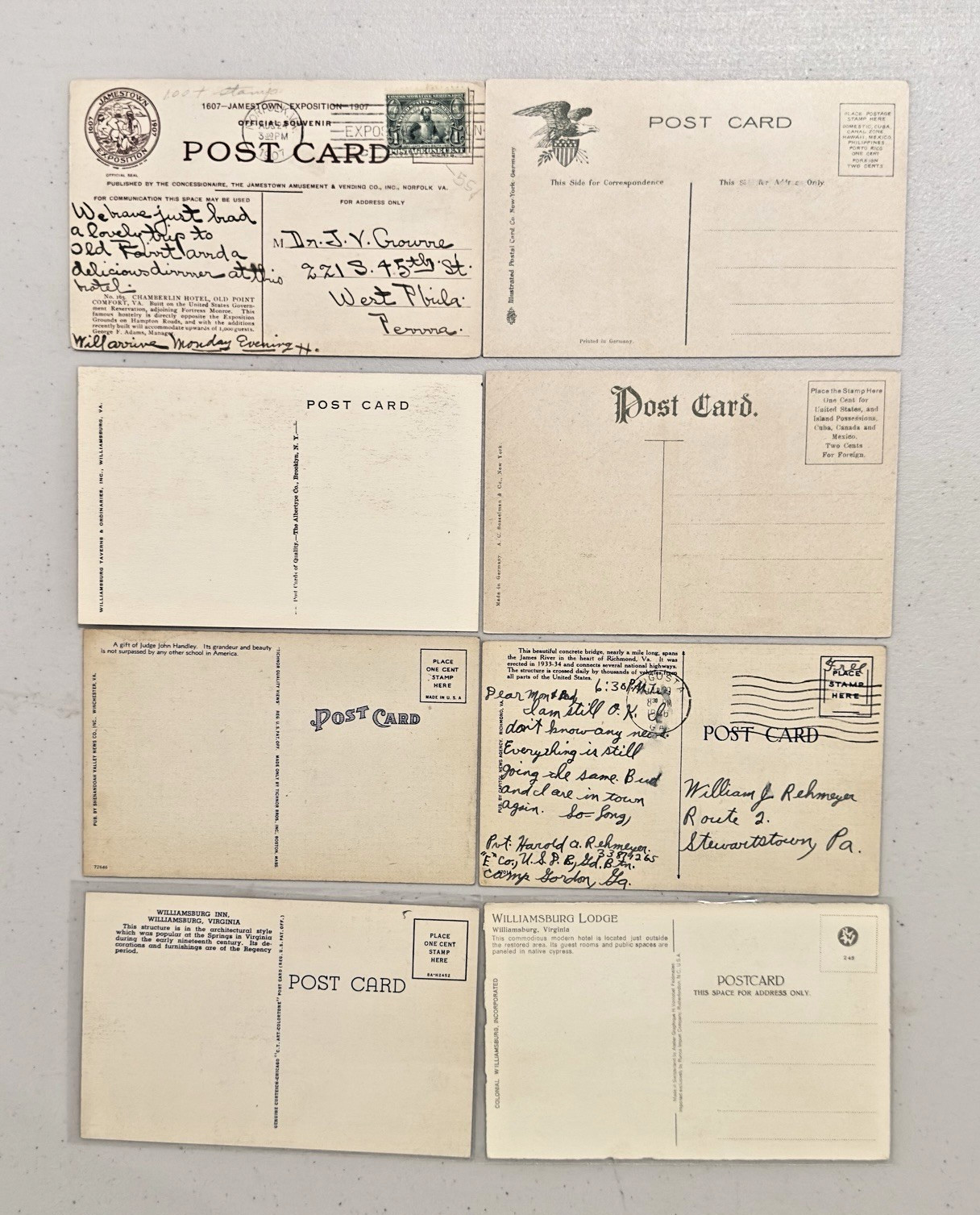 Lot Of 50 Vintage Postcards Ohio and Virginia Some In Protective Sleeves