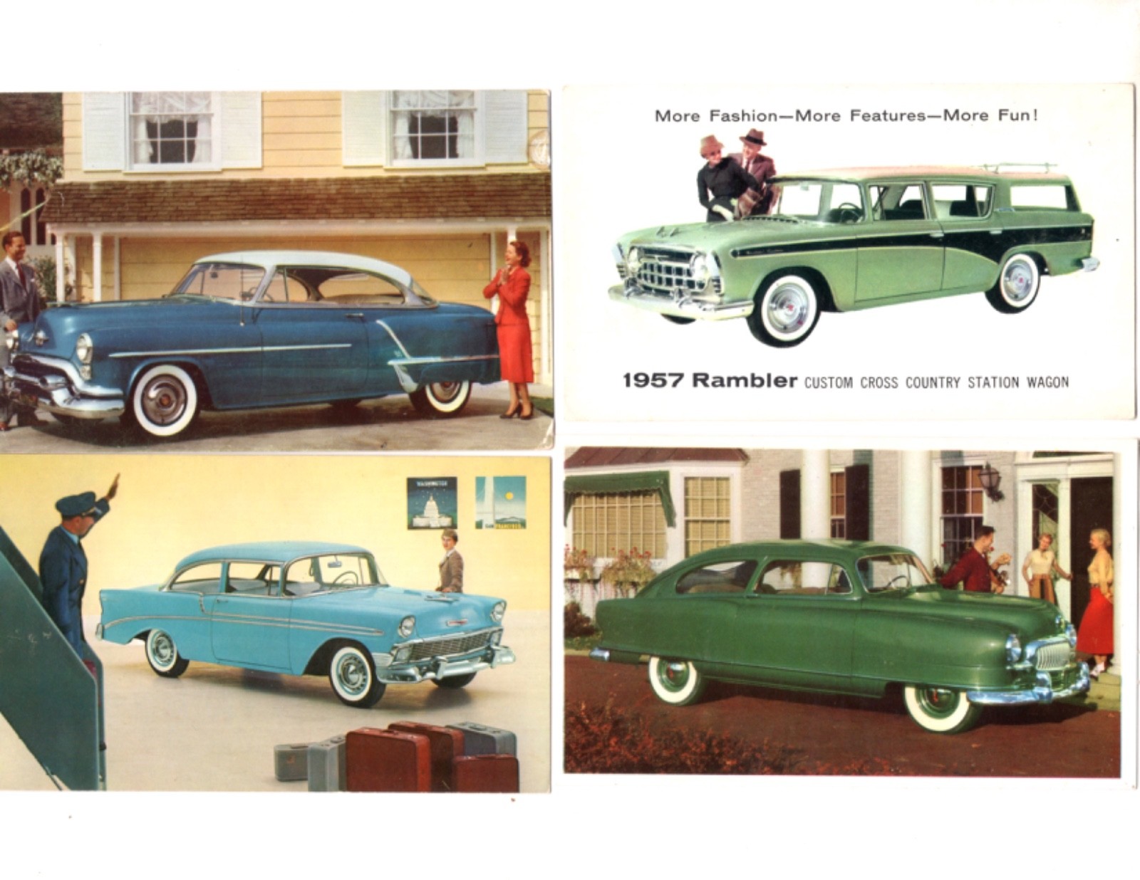 ANTIQUE AUTO, 1950’s, LOT OF 36 VINTAGE POSTCARDS (BL117)