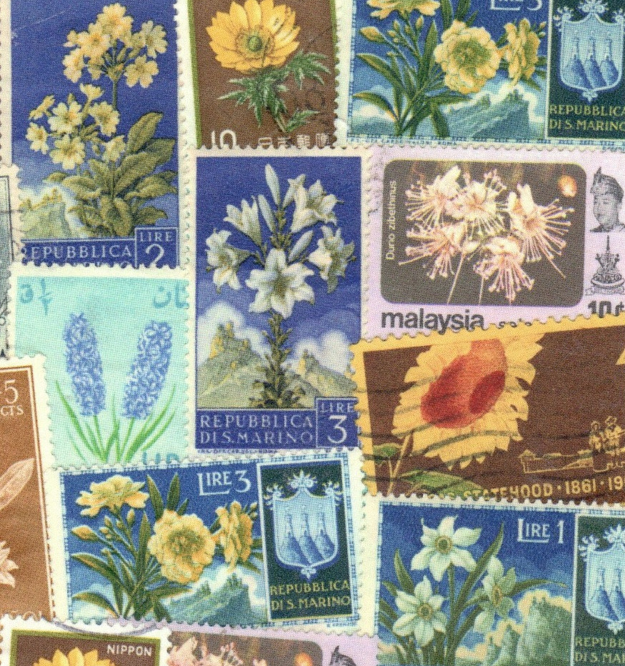 🟢5 Original Postcards for Postcrossers STAMPS FLOWERS BUTTERFLIES World-wide🟤