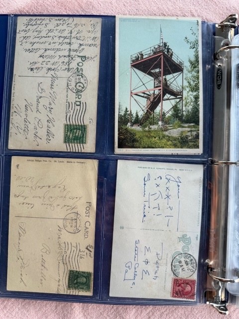 58 Postcards 1906-1940s in Plastic Sleeves. Some unused