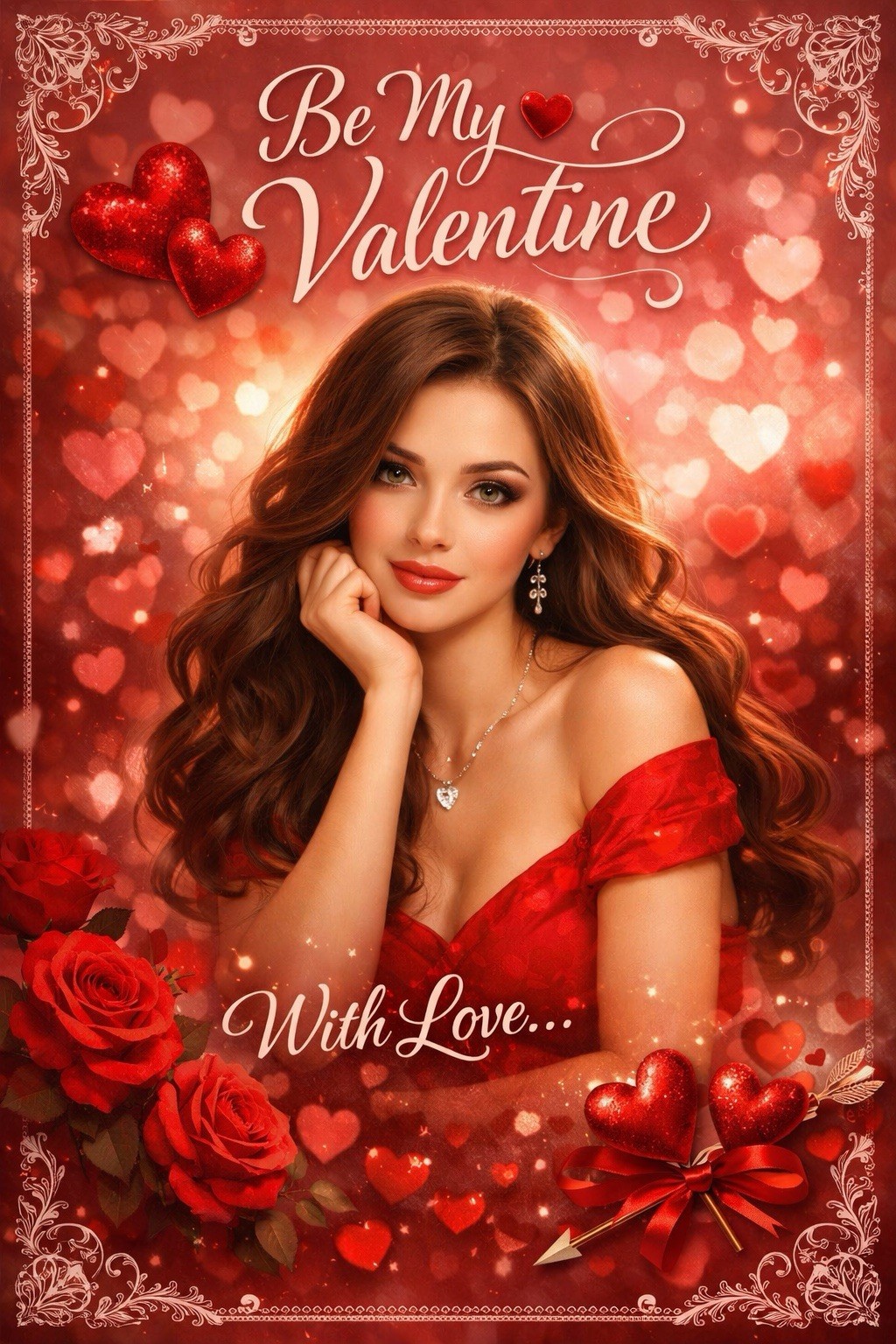 Valentine’s Day Sexy Woman MODERN Postcard D807