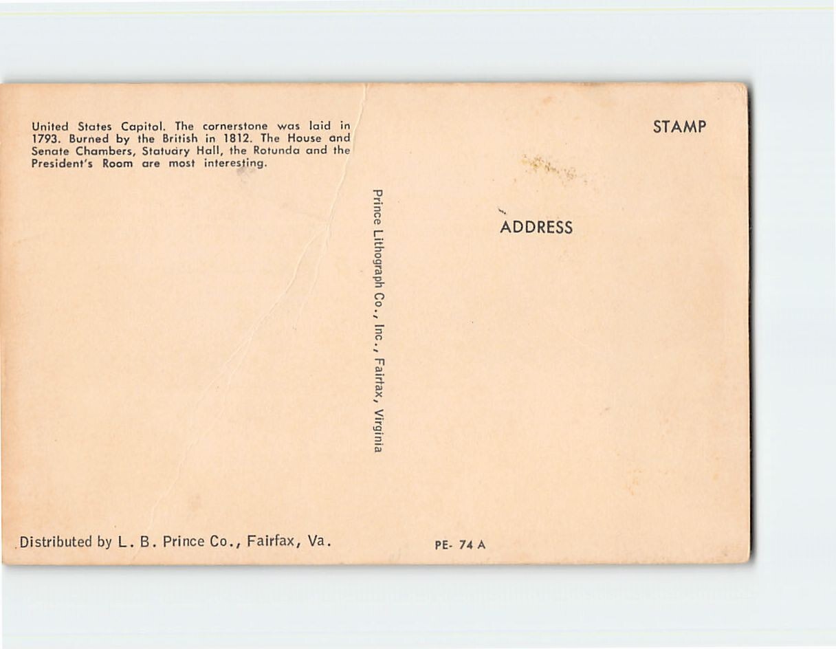 Postcard United States Capitol Washington DC USA