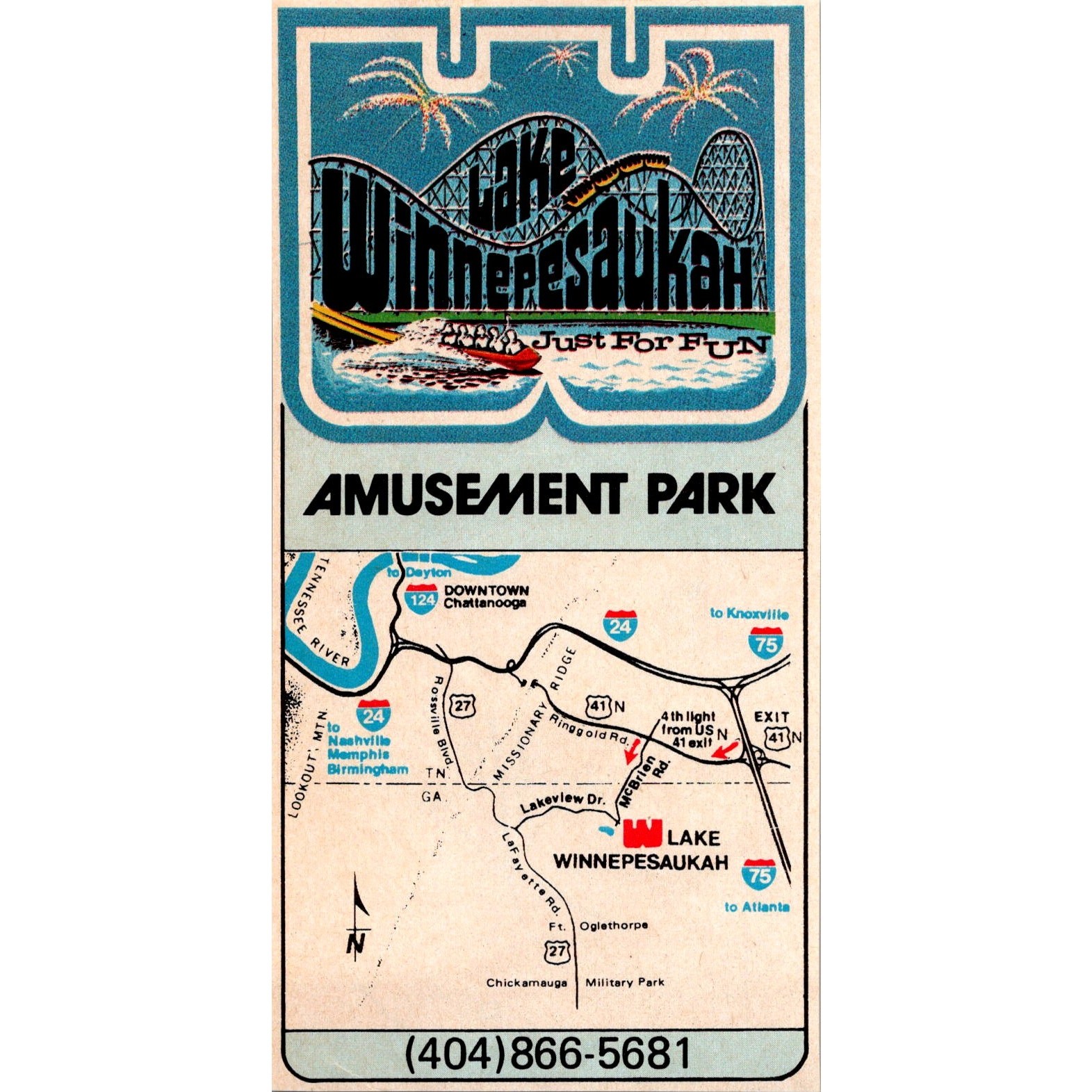 Lake Winnepesaukah Amusement Park Just For Fun 1979 TN Ad SAK3-M9