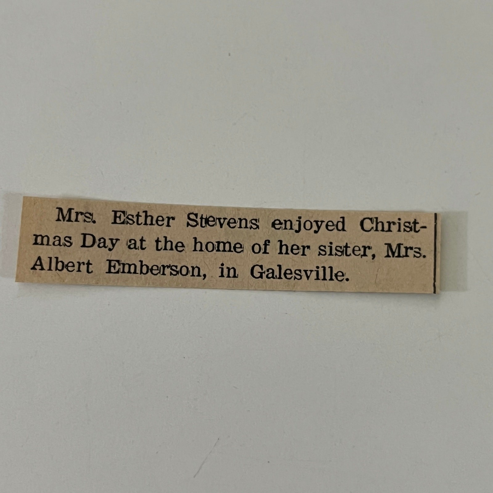 Mrs. Esther Stevens Enjoyed Christmas Day 1936 Galesville WI Clipping SAH6-S30