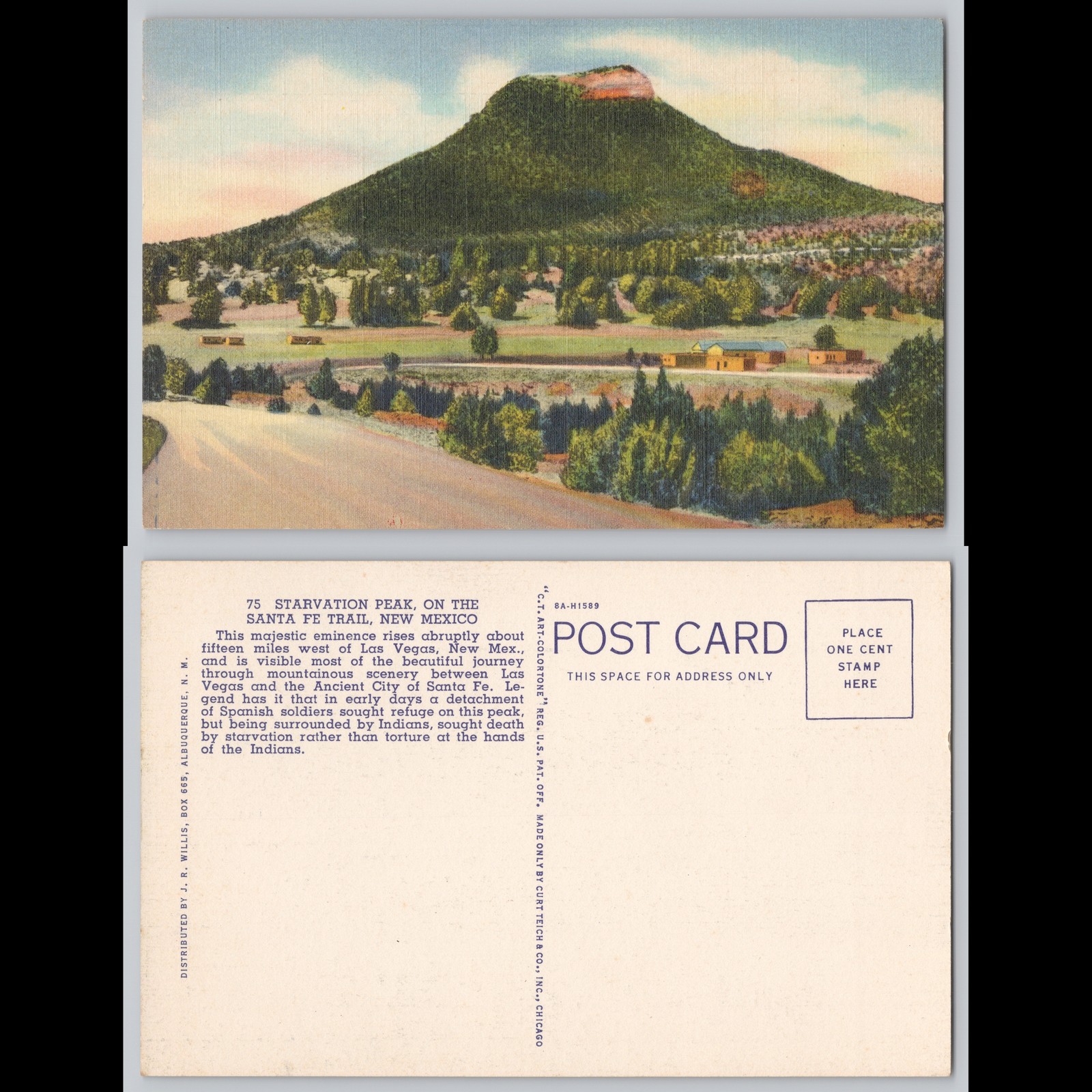Postcard Starvation Peak Santa Fe Trail New Mexico Scenic View