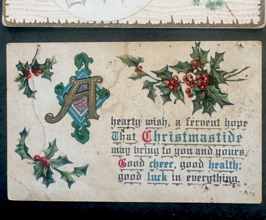 Embossed Victorian Early 1900s Postcards Greetings Floral Antique Vintage Set/10