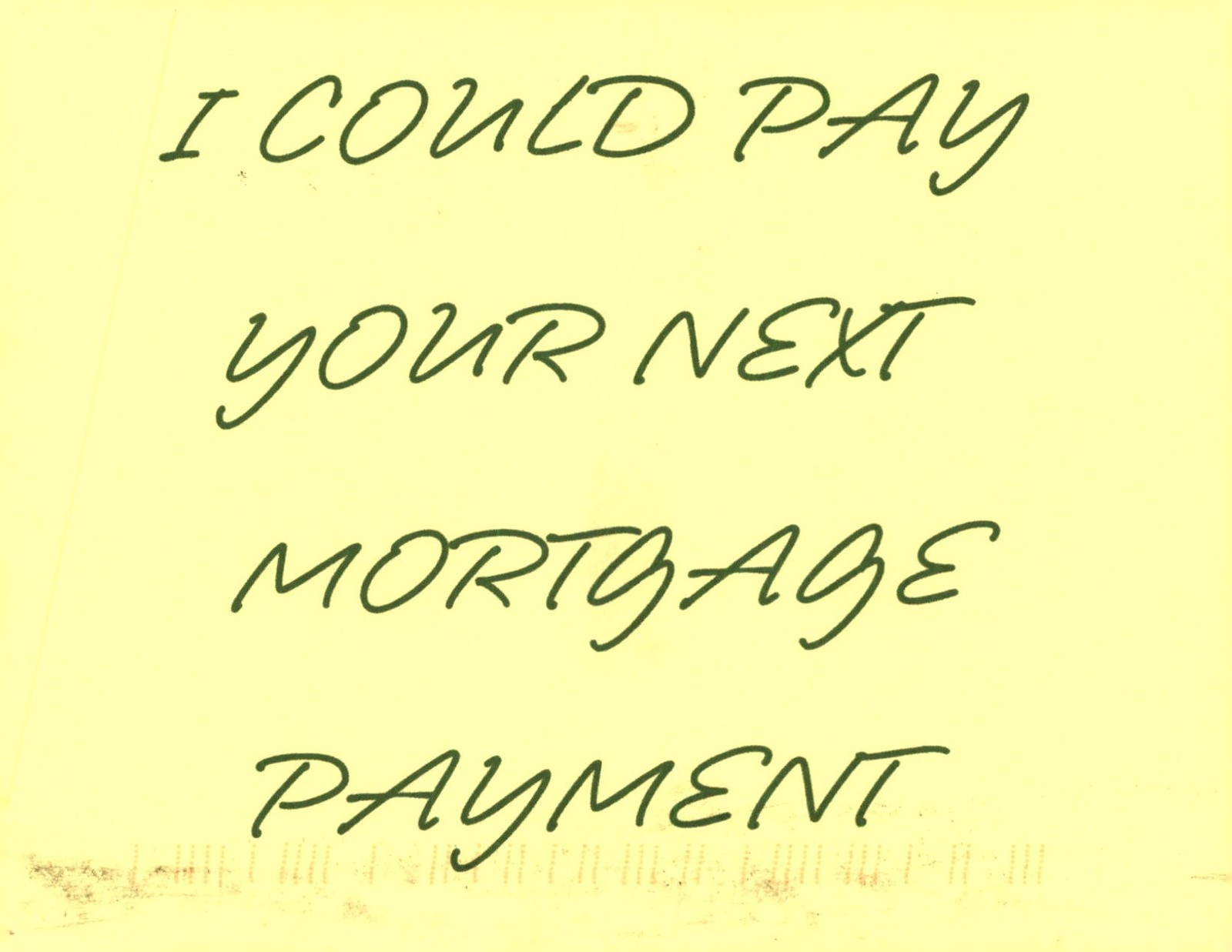Nancy Marsek, Real Estate Buyer, Mortgage Payment Offer, 2002 Postcard