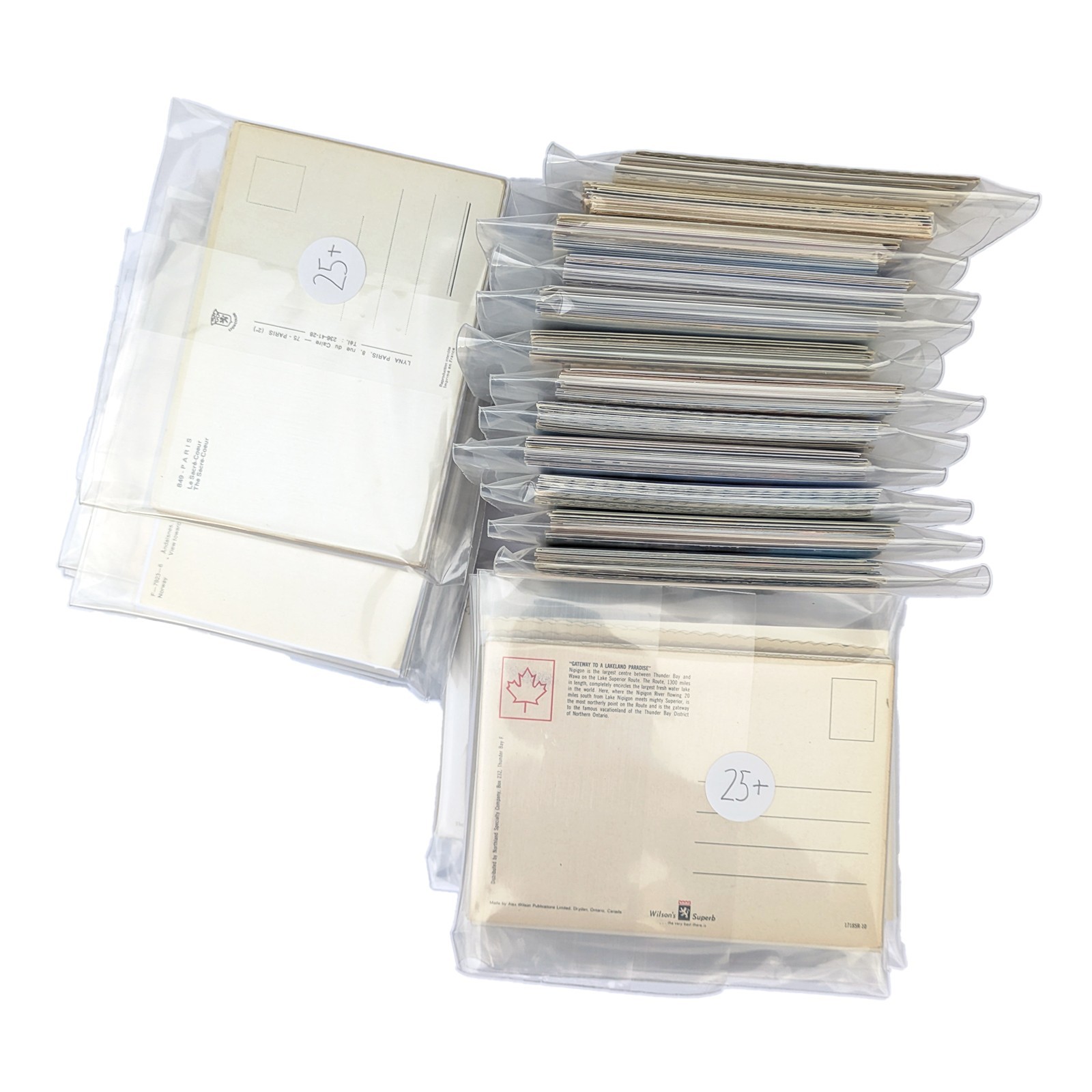 25 Unused 4×6 Postcards Lot – Unposted Bulk Continental – Blank Old Vintage