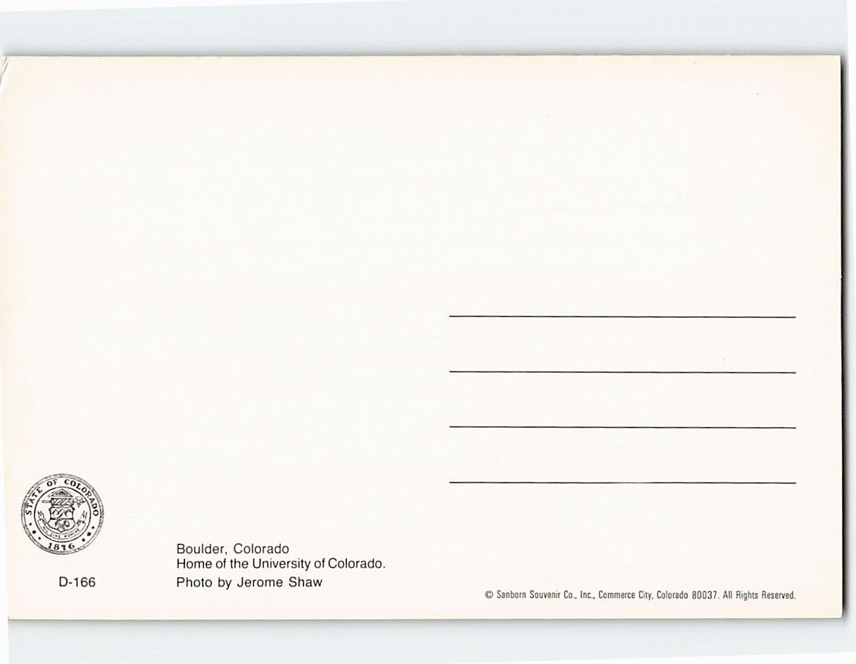 Postcard Boulder Colorado USA