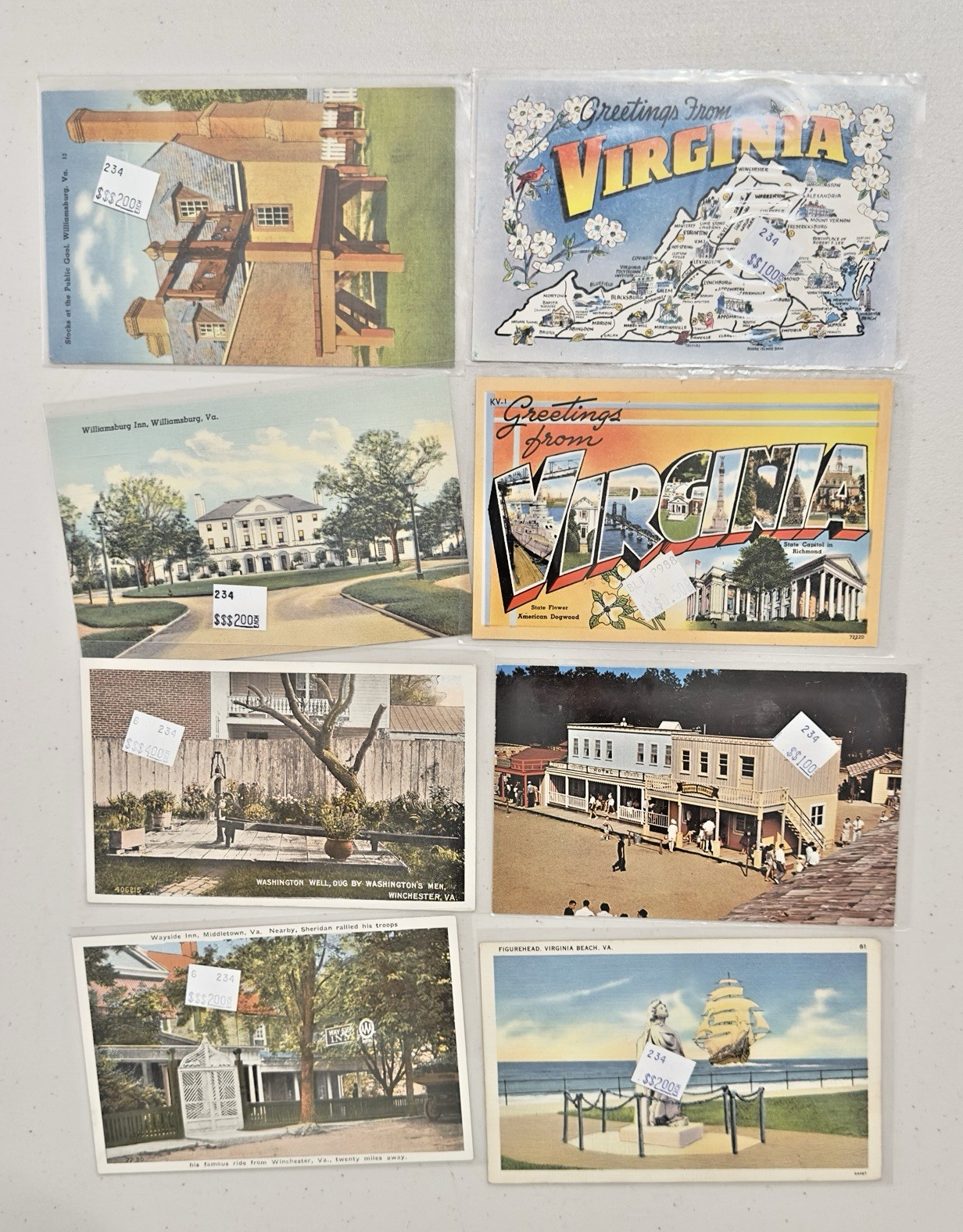 Lot Of 50 Vintage Postcards Ohio and Virginia Some In Protective Sleeves