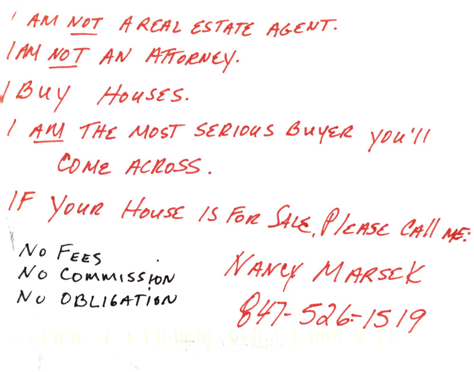 Nancy Marsek, Serious Home Buyer, 2002 Postcard