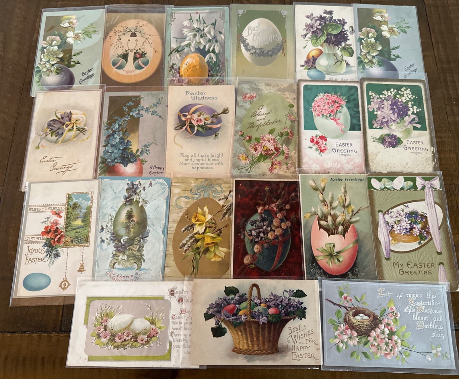 LOT of 20~Vintage Antique~Easter POSTCARDS with EASTER EGGS & Flowers-eggs-r861