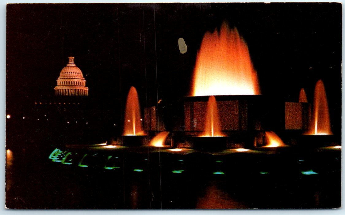 The United States Capitol is Floodlit by Night-Washington, District of Columbia