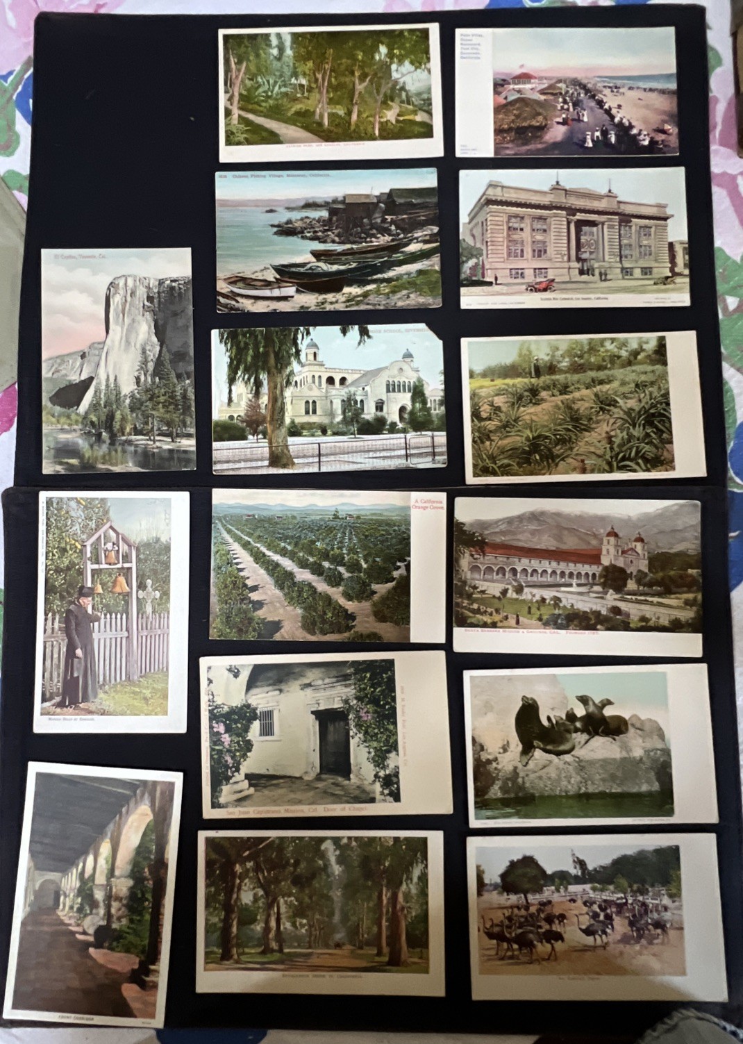 Lot of 15 Early California Postcards San Juan Capistrano Mission Riverside HS ++