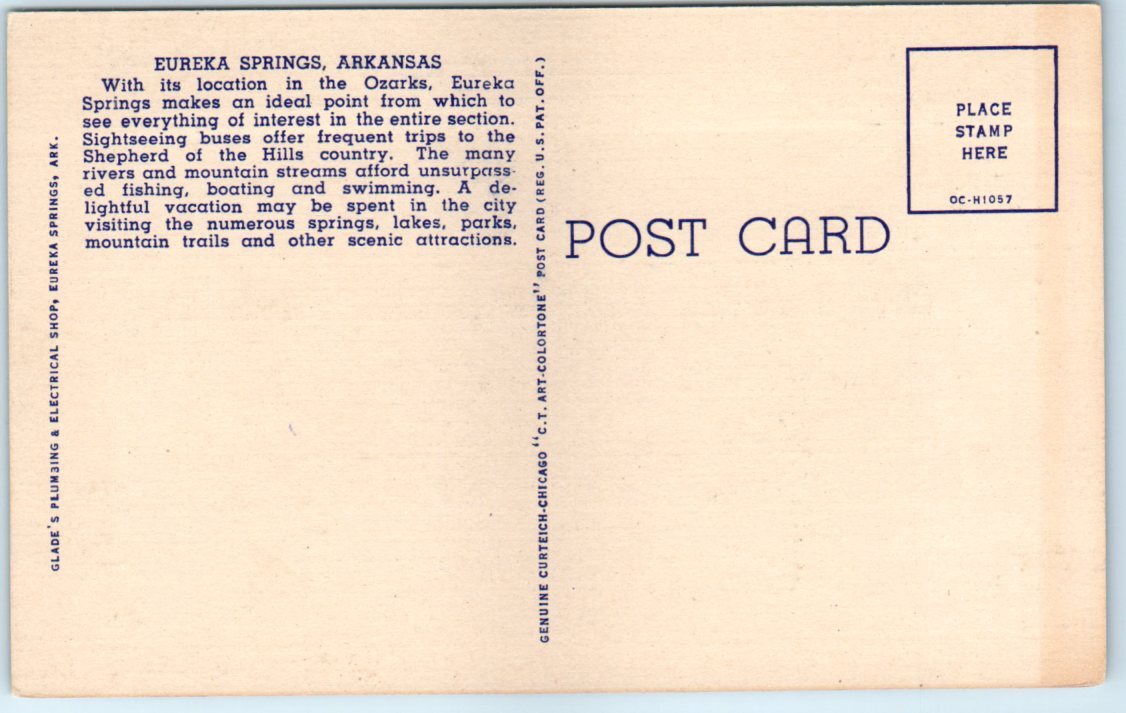 Postcard – United States Highway 62 – Eureka Springs, Arkansas