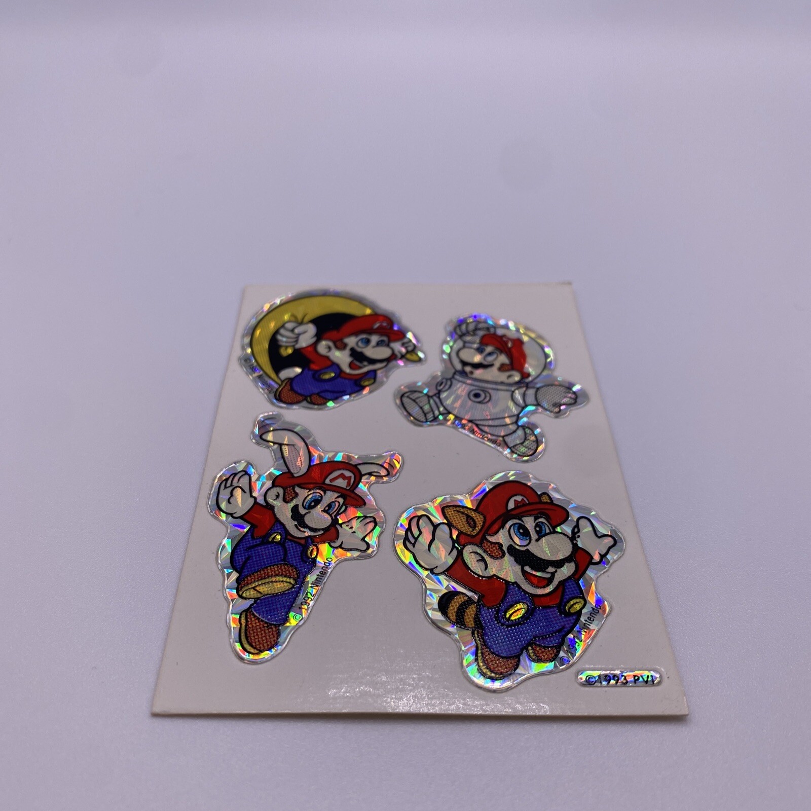 RARE Vintage 1993 PVI Mario Prism Vending Machine Sticker Nintendo Mario Bros