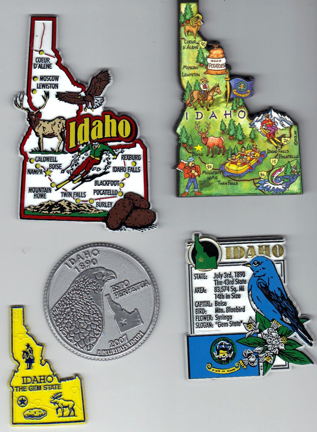 MONTANA, WYOMING, IDAHO JUMBO STATE MAP MAGNETS NEW USA 3 MAGNETS