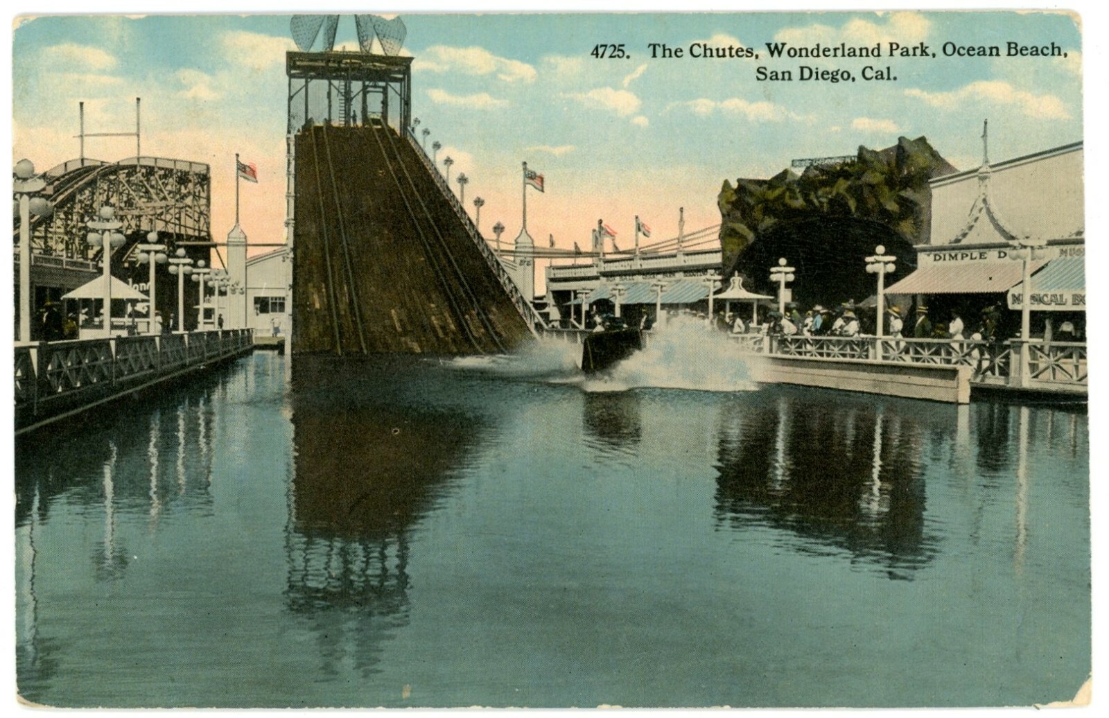 San Diego CA The Chutes Wonderland Park Ocean Beach 1913 Divided Back Postcard