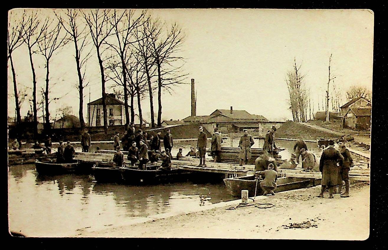 WWII Army Reserve Unit 303rd Company A Original Military Photo Bridge Work
