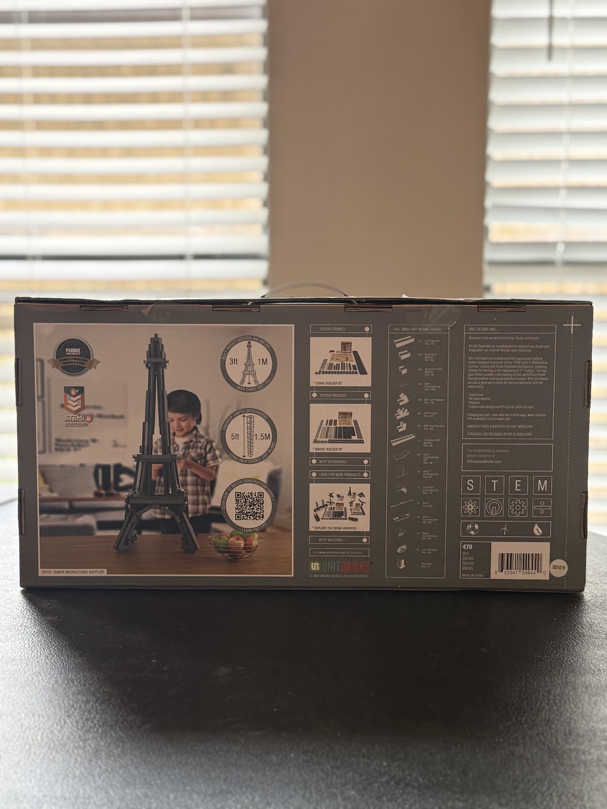 Unit Bricks Mini Unit Beams Eiffel Tower Kids 470pc Gray New STEM Building Kit